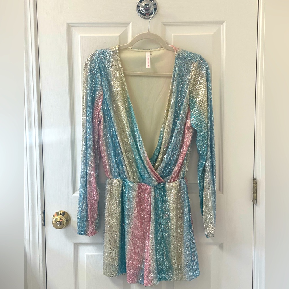 Rainbow sequin jumpsuit